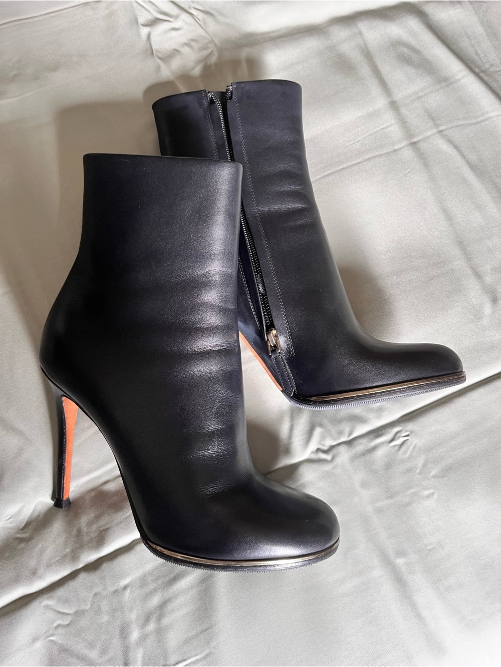 Givenchy Black Leather Stiletto Ankle Boots